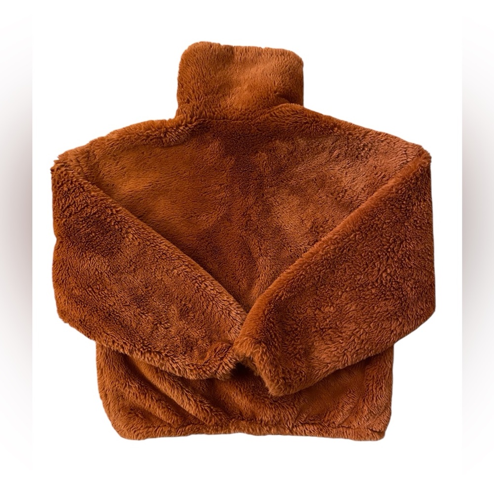 Lucky Brand faux fur zip up jacket. Rust orange color. Size XS - runs large - Picture 4 of 12